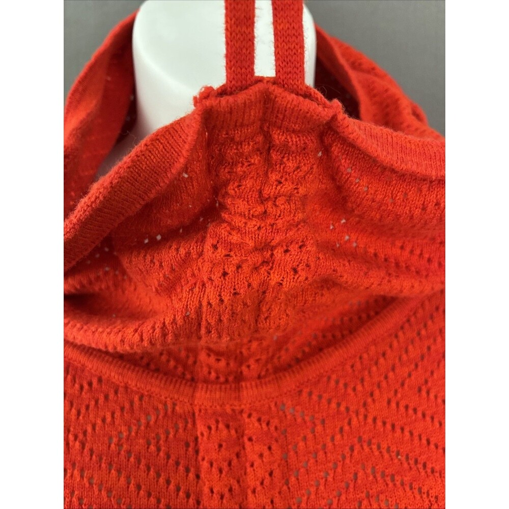 prAana Cedar Cowl Neck Cotton Wool Open Knit Pullover Sweater Orange Red Small - Picture 11 of 14
